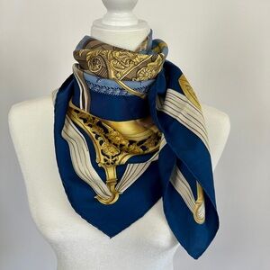 Hermes Silk Scarf Collector's Item, Handstitched